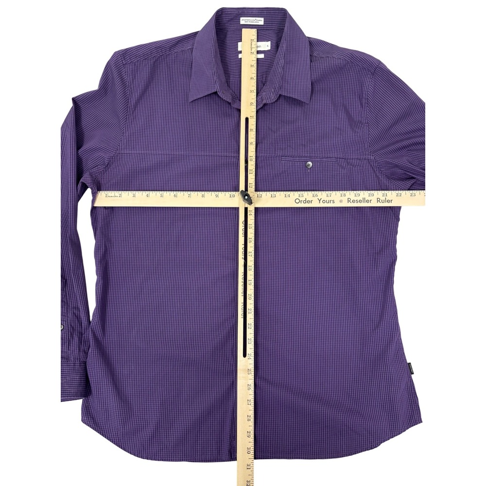 Calvin Klein Men's Button Down Shirt XL Slim Fit Purple Gingham Check PC728 - Picture 4 of 7